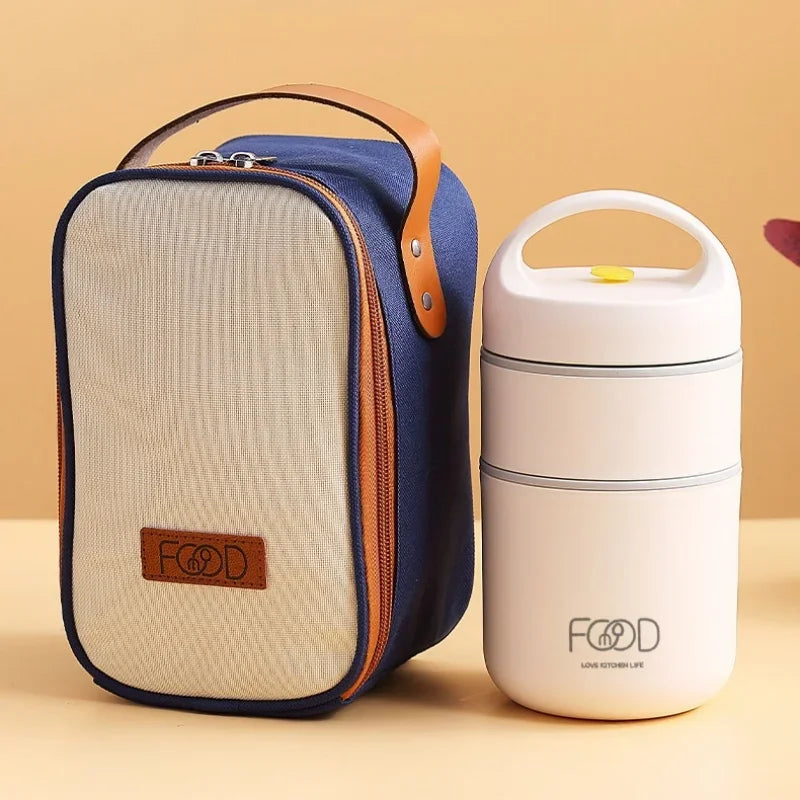 Vacuum Thermal Lunch Box Stainless Steel Insulated Lunch Bag Food Warmer Soup Cup Thermos Containers Lunch Box for Kids Tupper