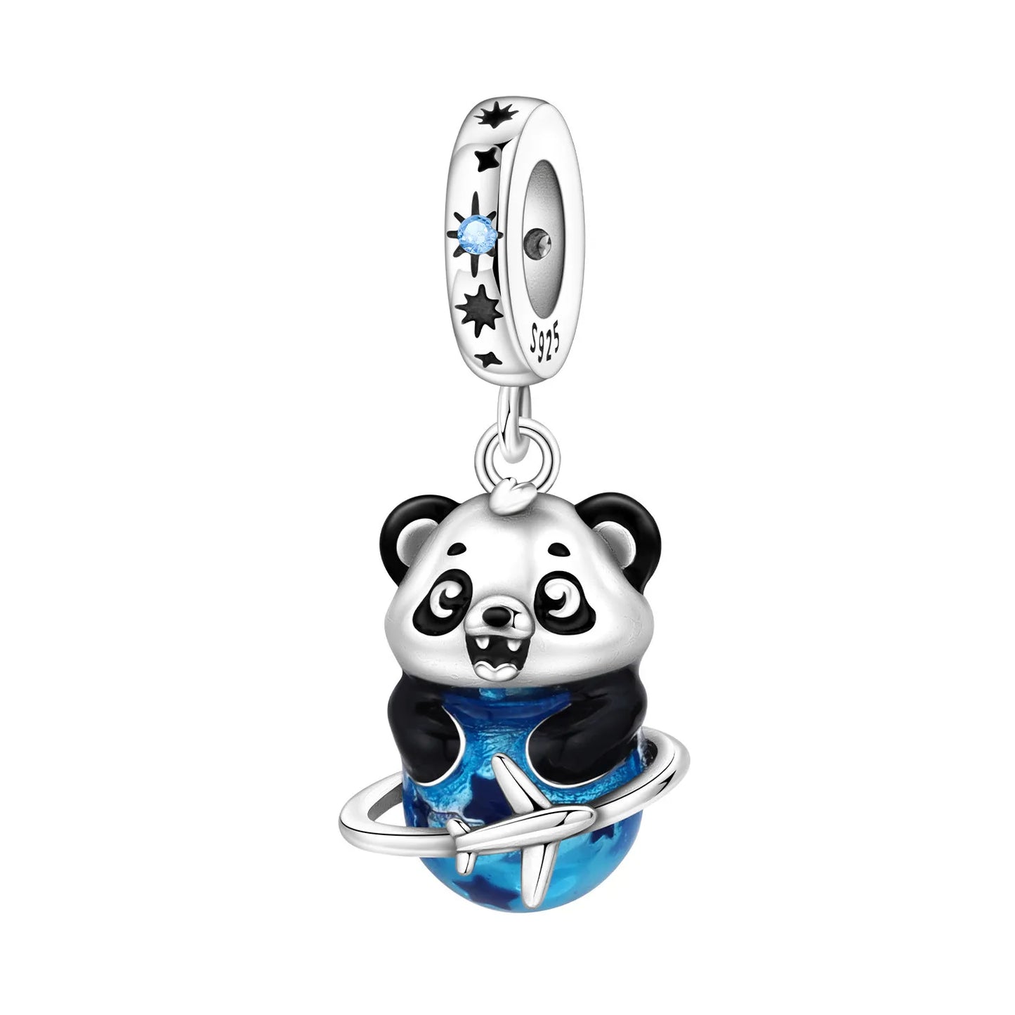 MISEFF Original S925 Sterling Silver Charm Adorable Animal Cute Panda Bead Pendant Charm Fit Bracelet DIY Jewelry Making Gifts