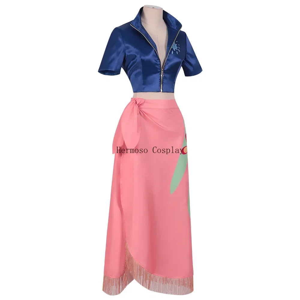 Anime Cosplay Costume Dress Outfits Nico Robin Cosplay Costume Glasses Party Wig Suit Costumes For Girl Halloween Carnival Suit