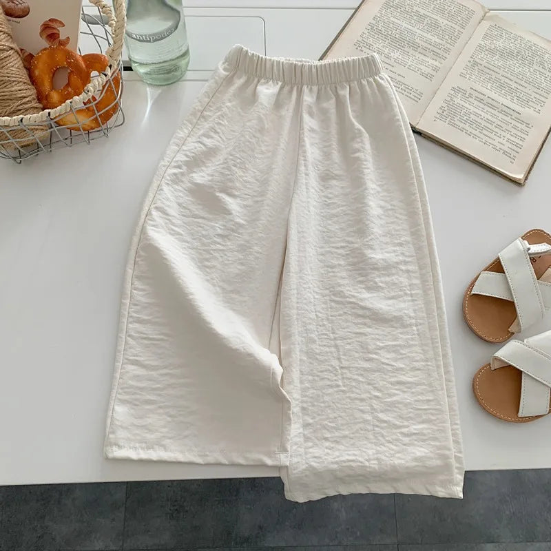 Casual Teen Girl Clothes 2 To 8 9 12 Years Kids Girls Pants Solid Color Trousers Children's Pants For Cute Elegant Girl Wear