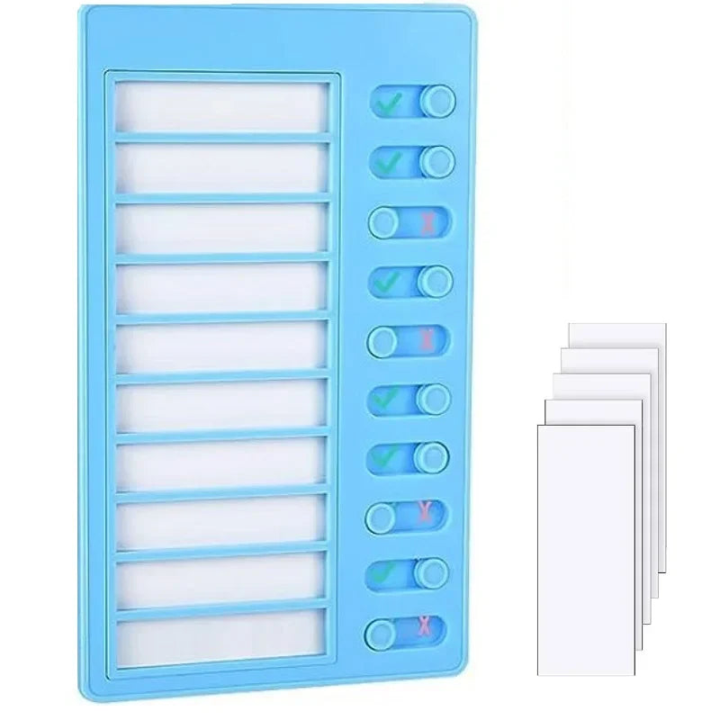 Kids Chore Chart with 10 Papers Chore Chart Plastic Checklist Board DIY To Do List for Home Routine Planning Blank Paper