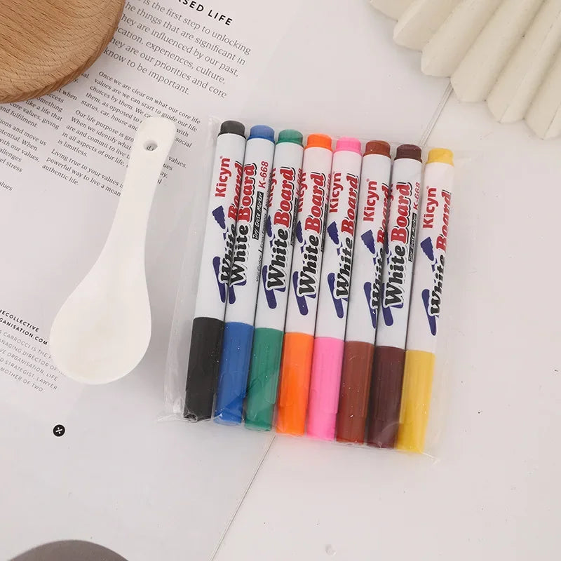 Montessori Magical Water Floating Student Painting Brush Whiteboard Markers Pen Suspension Kids Educational Painting Pen Toys