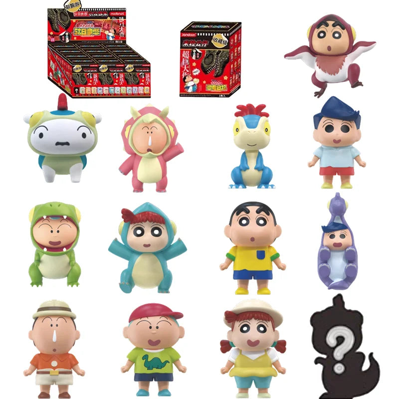 Crayon Shin-Chan Anime Figures Creative Peripheral Dinosaur Diary Baby Rice Grains Doll Model Blind Boxs Toys Children's Gifts