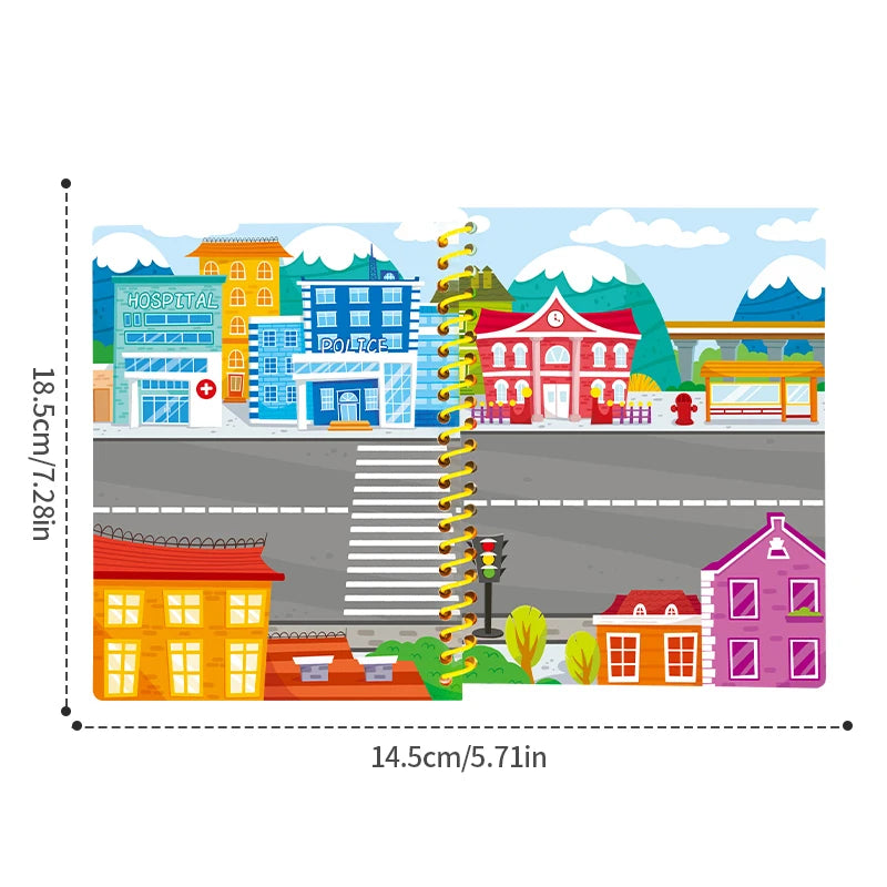 Children's Reusable Sticker Book Multi-Theme Cartoon Quiet Busy Paste A Book DIY Montessori Book Sticker Toys for Kids