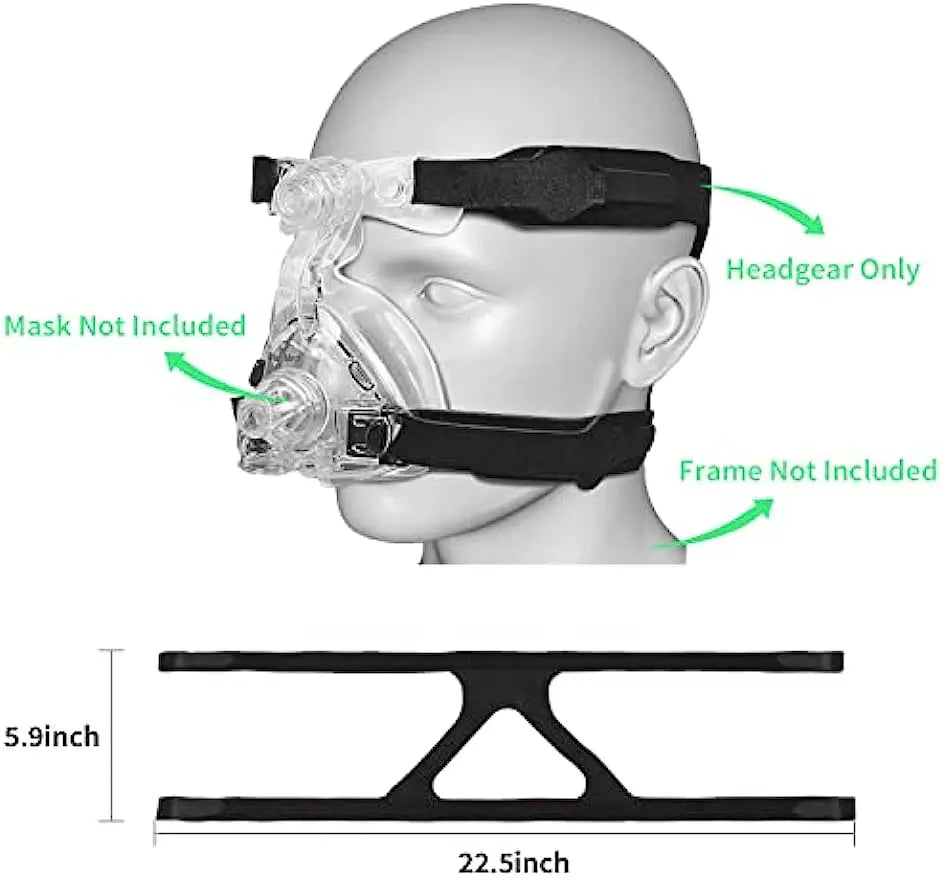 Universal Elastic Headgear CPAP Replacement Belt - Adjustable Sleep Apnea Therapy Accessory without Mask
