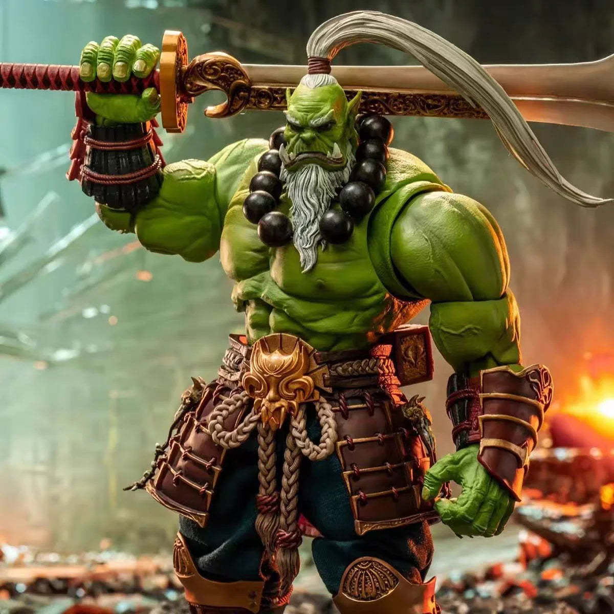 Master Swordmaster 1/10 Collectible Action Figure - Orc Warrior Guard from World of Warcraft Anime Statues and Model Decorations