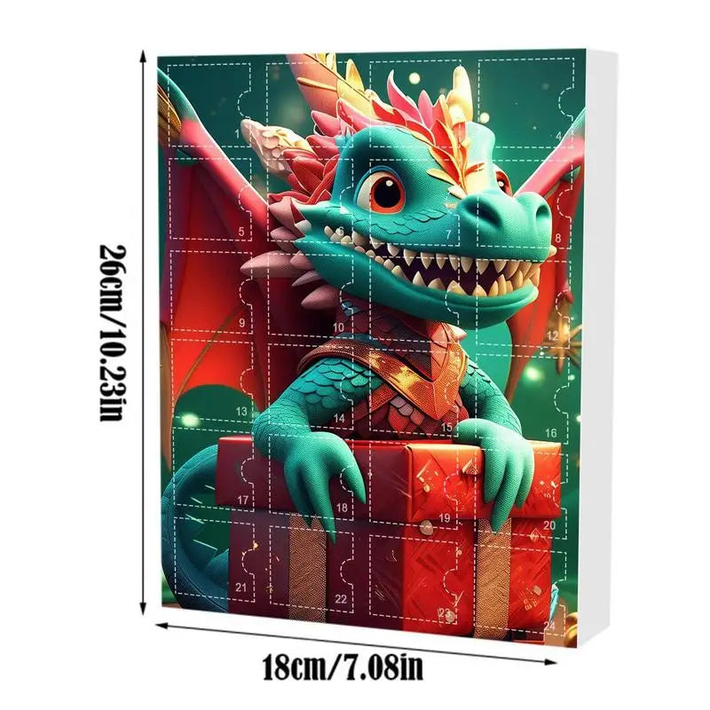 Acrylic Dinosaur Pendant Advent Calendar – 24 Christmas Tree & Backpack Charms