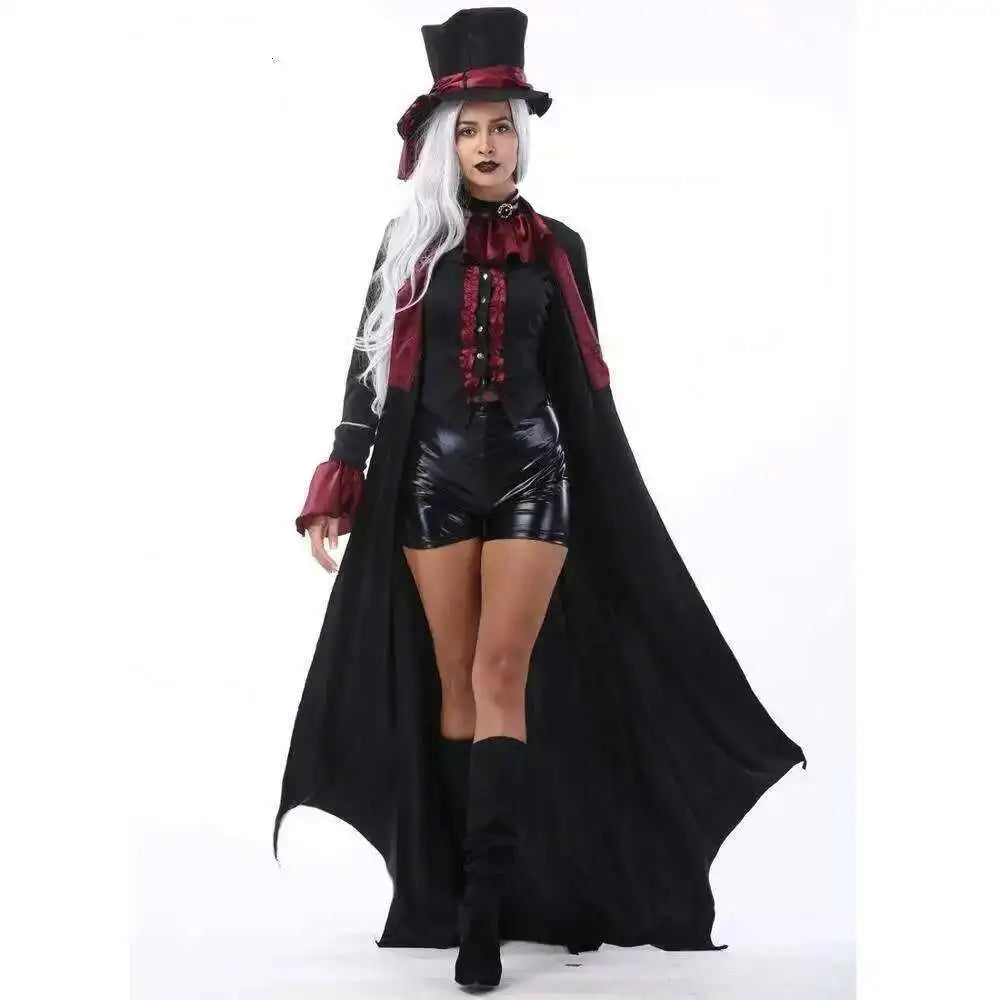 Vampire Couples Costume – Men's & Women's Halloween Outfits with Hat, M–XL