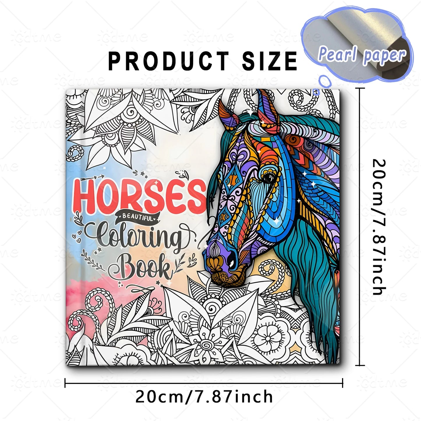 Mandala & Horse Coloring Book for Adults Featuring Cartoon Bold-easy Patterns for Relaxation Kids DIY Painting Drawing Books