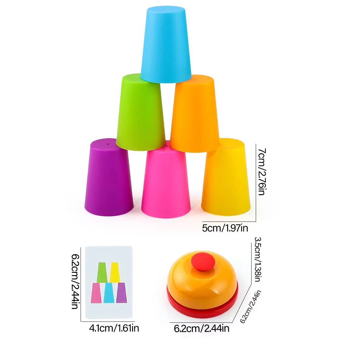 Montessori Toys Mini Stack Cup Game With Card Educational Intellectual Enlightenment Color Cognition Logic Training Children