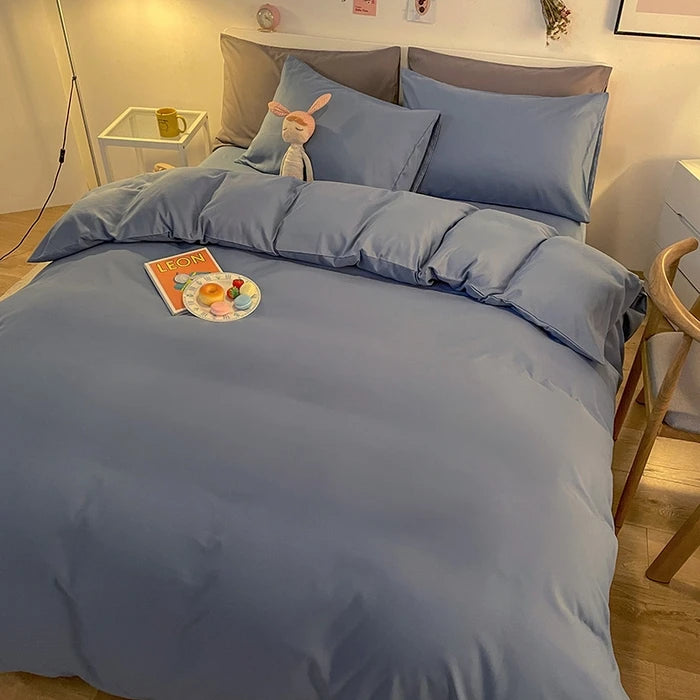 2025 New Solid Color Duvet Cover Double/Queen Size Anti-Mite Durable Comforter Cover Simple Durable (No Pillowcase)