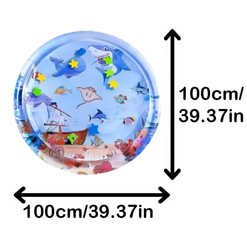 65/100cm Circle Inflatable Baby Water Play Mat Infant Toddler Kid Tummy Time Water Pad Cushion Early Educate Develop Activity