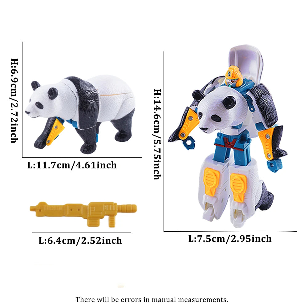 Panda Animal Deformation Action Figure Human Form Transformable PVC Model Doll Desktop Decoration Gift