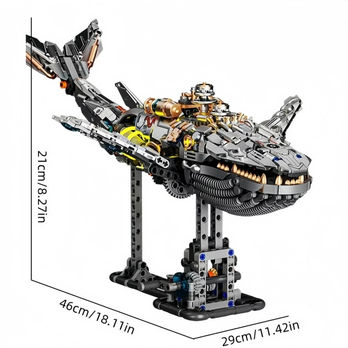 1388PCS MOC Mechanical Whale Building Block Kit Ocean Animal Model STEM Educational DIY Toy for Kids Gift