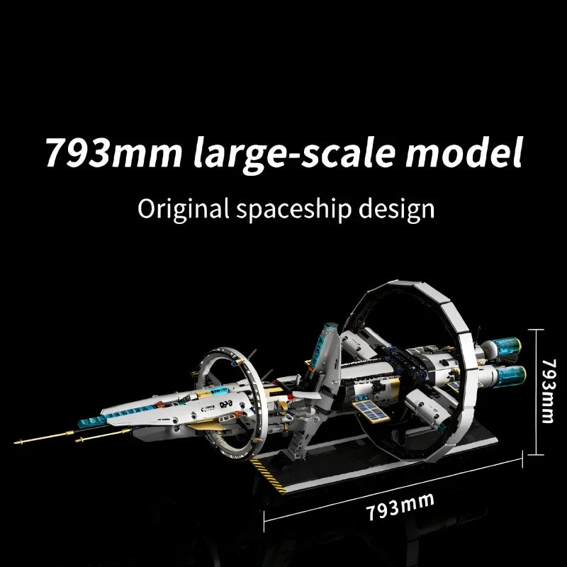Interstellar Tianxu Space Station Building Blocks Challenging Rotatable Light-Up STEM Toy Desktop Ornament for Boys 8+ Birthday