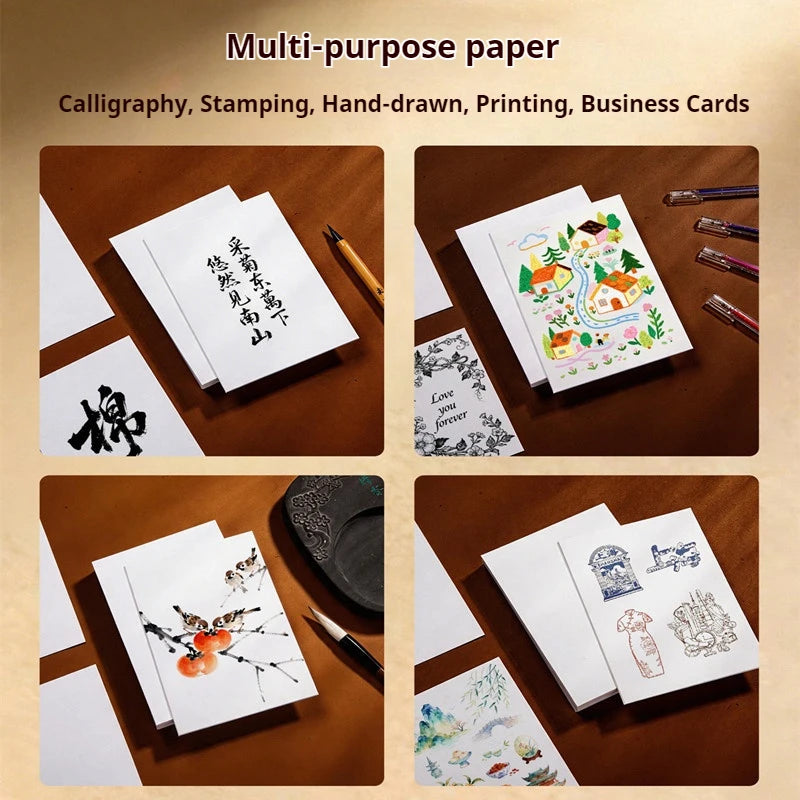 50/100 Sheets Watercolor Paper 250 GSM Thick White Cotton Cardboard Art Drawing Handmade Cardstock Paper for Painting Postcard