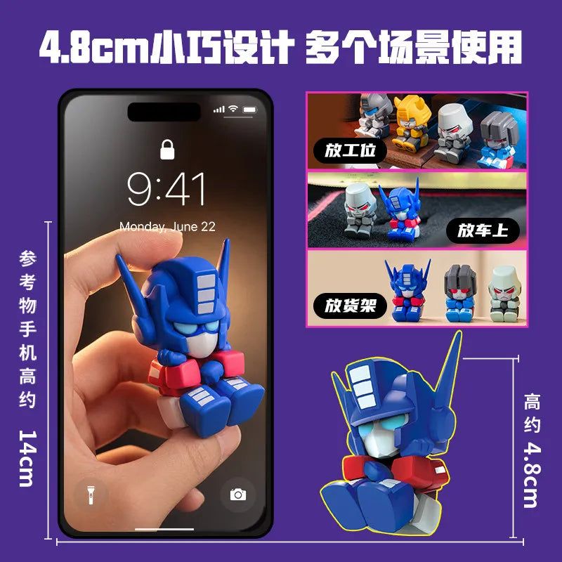 New Transformers Q Version Toys AULEDY TF Chibi Desktop Figurines Optimus Prime Cute Sitting Collectible Figures Ornament Doll