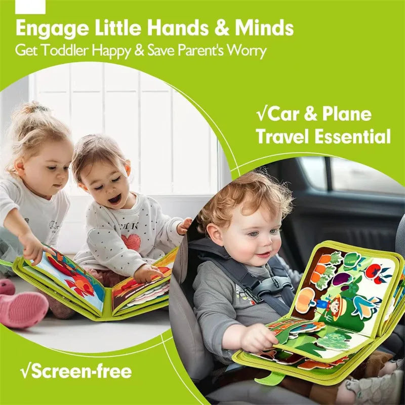 Felt Learning Board Baby Enlightenment Learning Teaching Aid Dressing Button Montessori Early Education Children's toy Busy Book