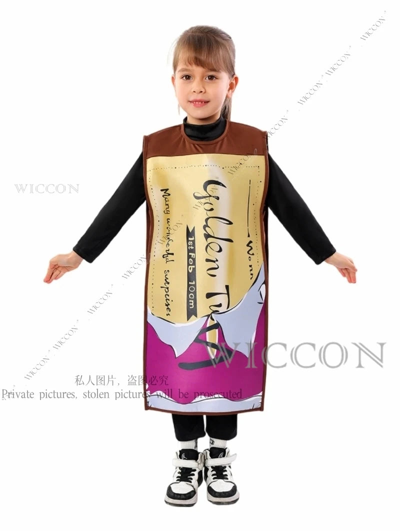 Chocolate Factory Willy Cosplay Costume Charlie Uniform Child Role Play Outfit Full Suit Halloween Masquerade Kid Cloth Jumpsuit