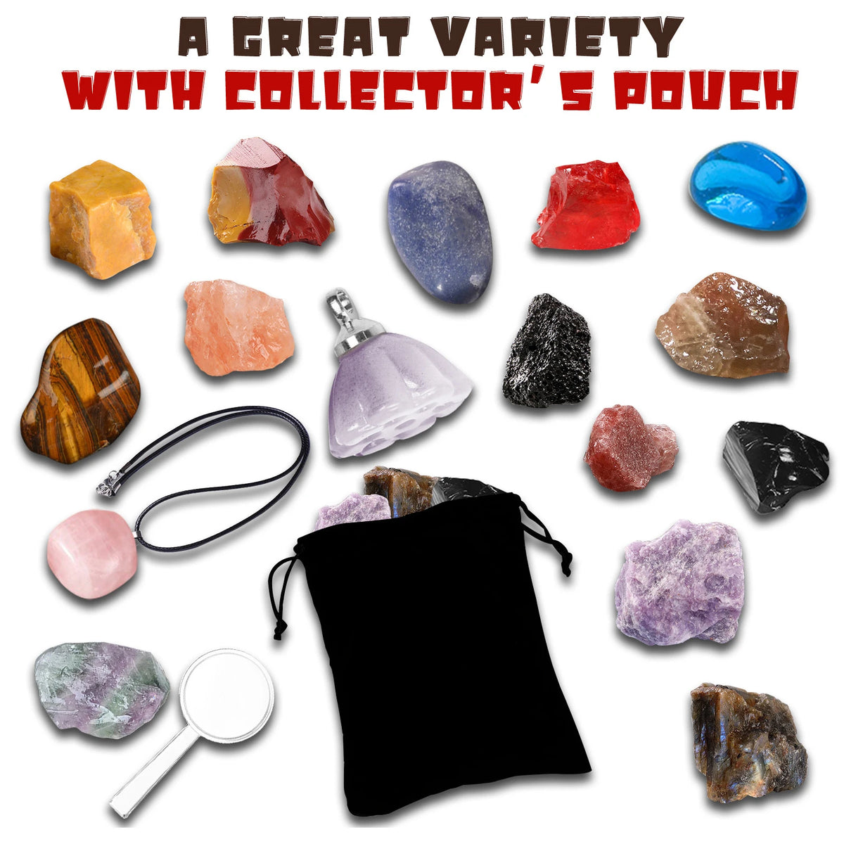 Natural Crystal Gemstone Advent Calendar – 24 Stones Christmas Gift for Kids