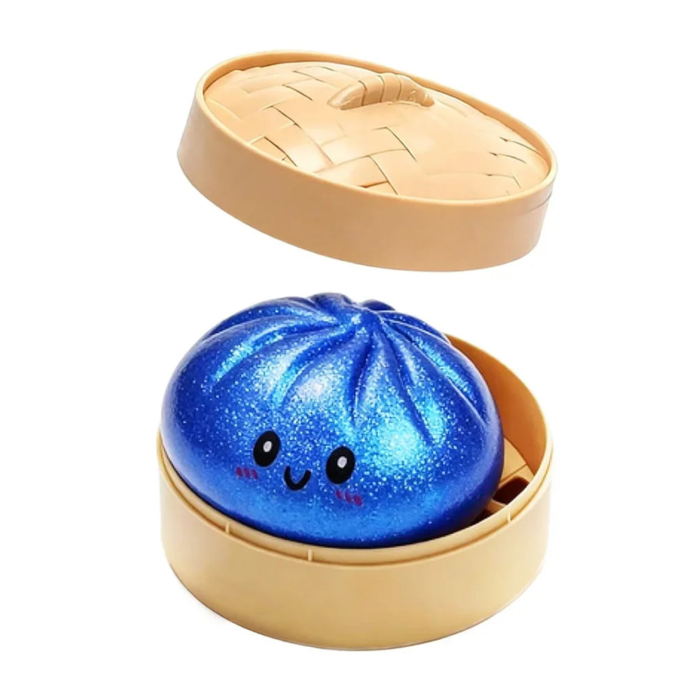 New Glitter Dumpling Glitter Dumpling Squishy with Box Dumplings Sensory Squeeze Toy for Stress Relief