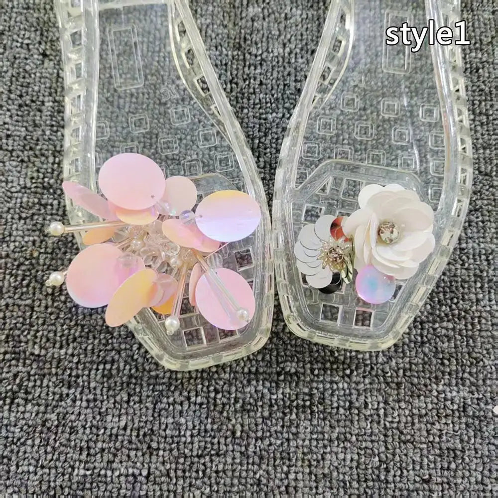 Dopamine Handcrafted Beaded Jelly Shoes Charms Sandals Accessory Decorative Bead Tassel Slippers Buckles Detachable Shoe Flower