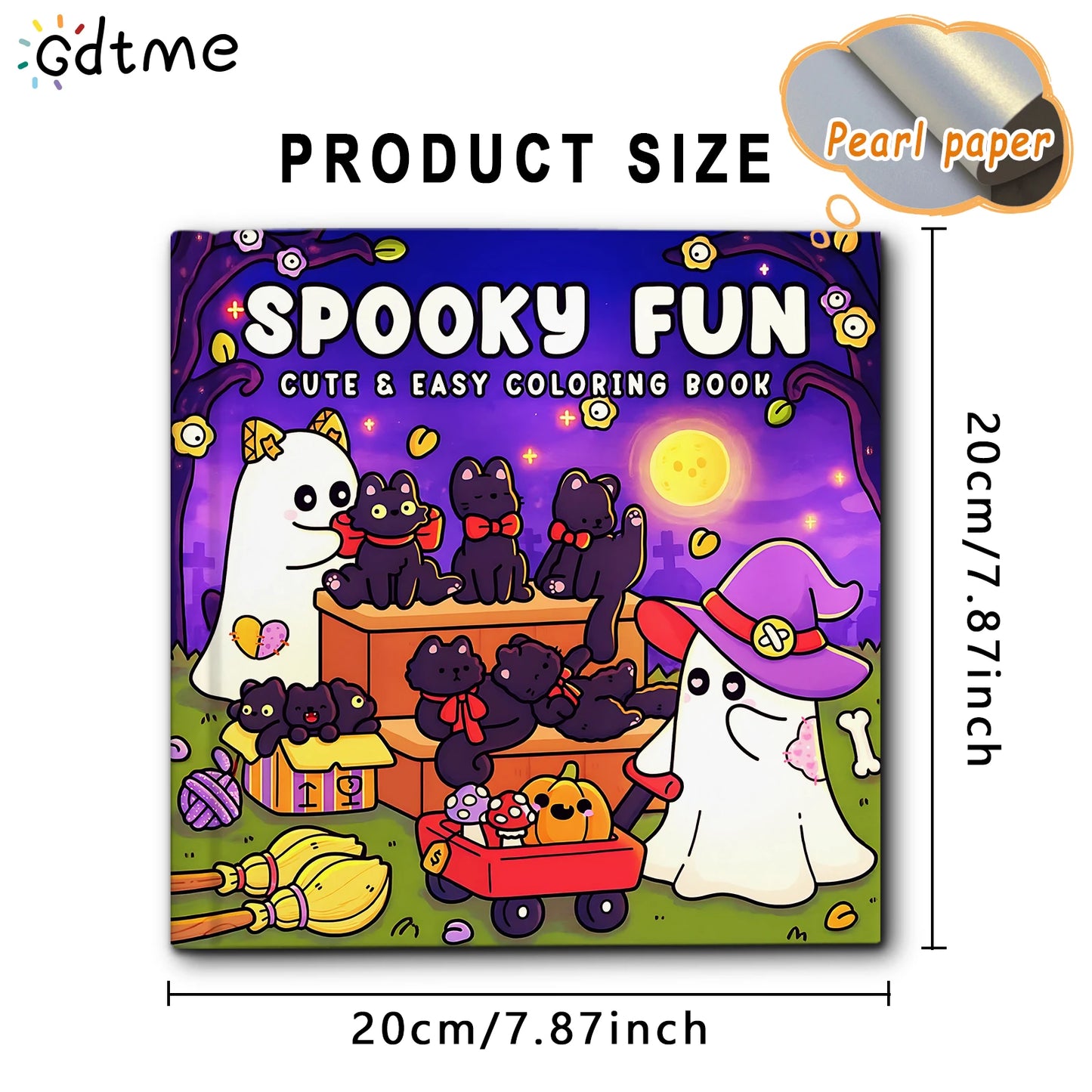 SPOOKY FUN CUTE & EASY Coloring Book for Adult Relieve Stress Kill Time DIY Painting Drawing Book Kids Education