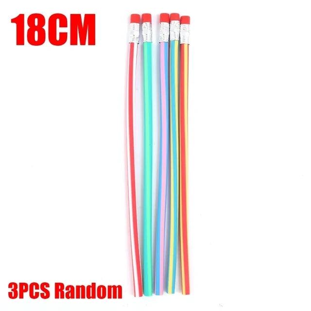 6/1Pcs Magic Bendy Flexible Soft Pencil with Eraser Colorful Creative Novelty Bend Pencils for Kids Student Gift School Supplies