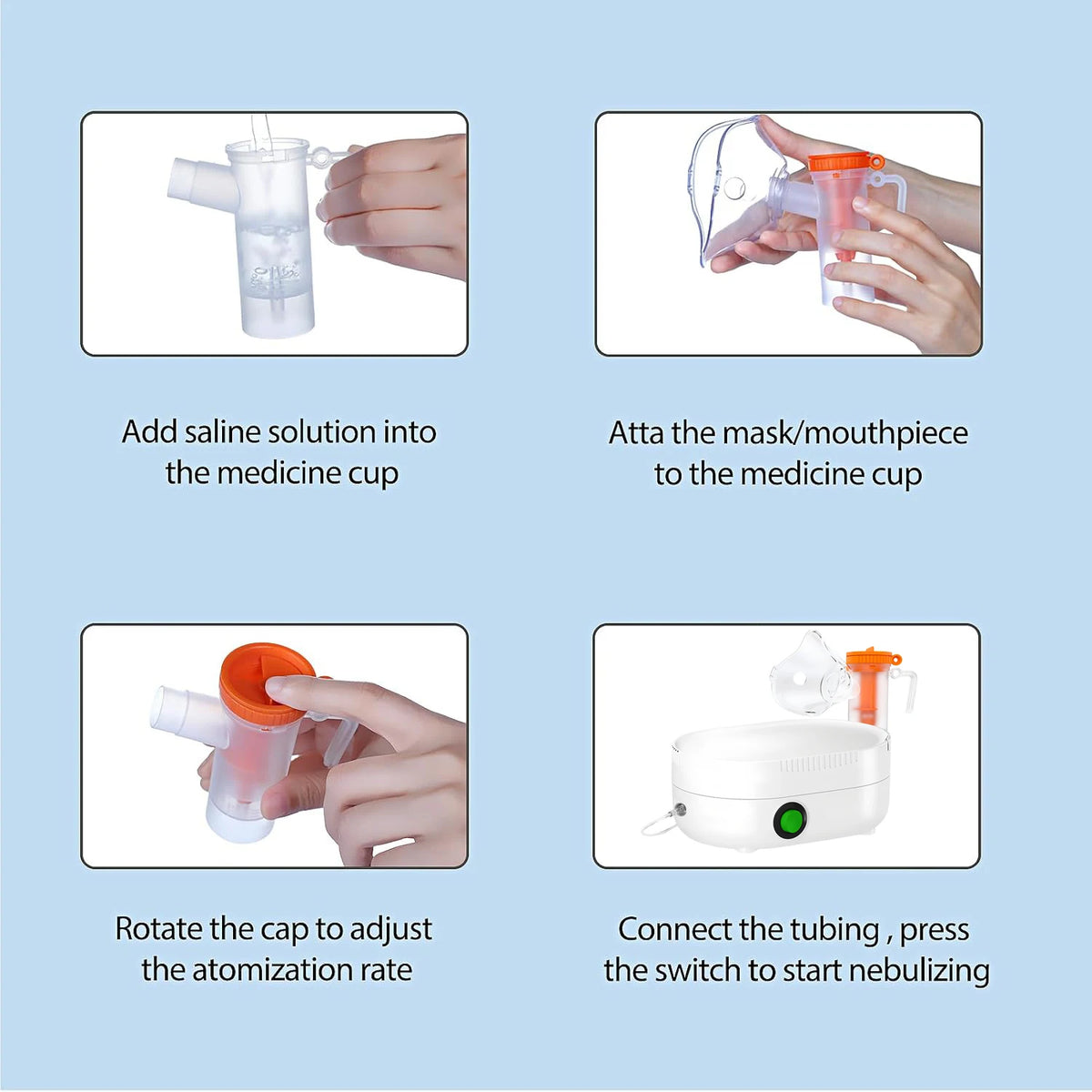 Portable Medical Air Compressor Cough Atomizer Children Adult Nebulizer Inhaler Handheld Airway Inhale Humidifier Health Care