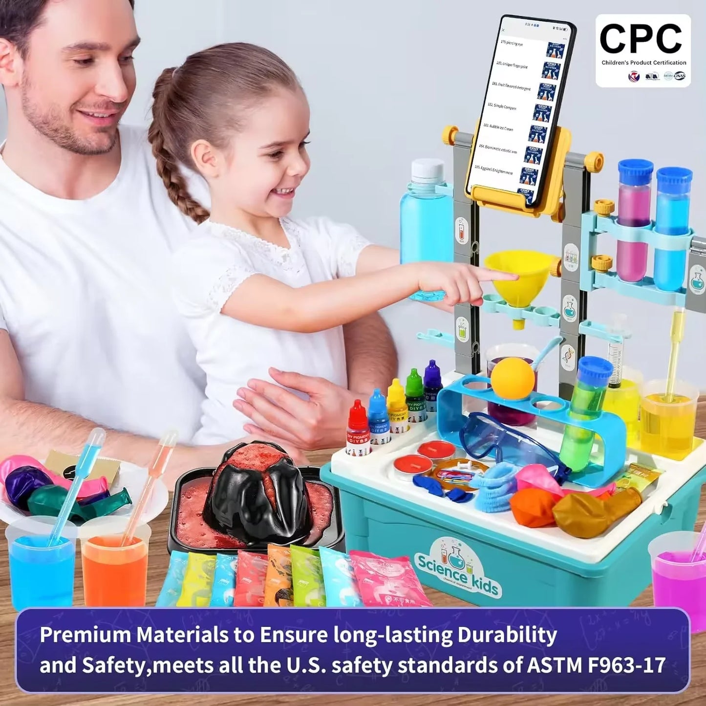 DIY STEM Educational Learning Science Toys 270 + Children's Experimental Science Kit with Lab Bench
