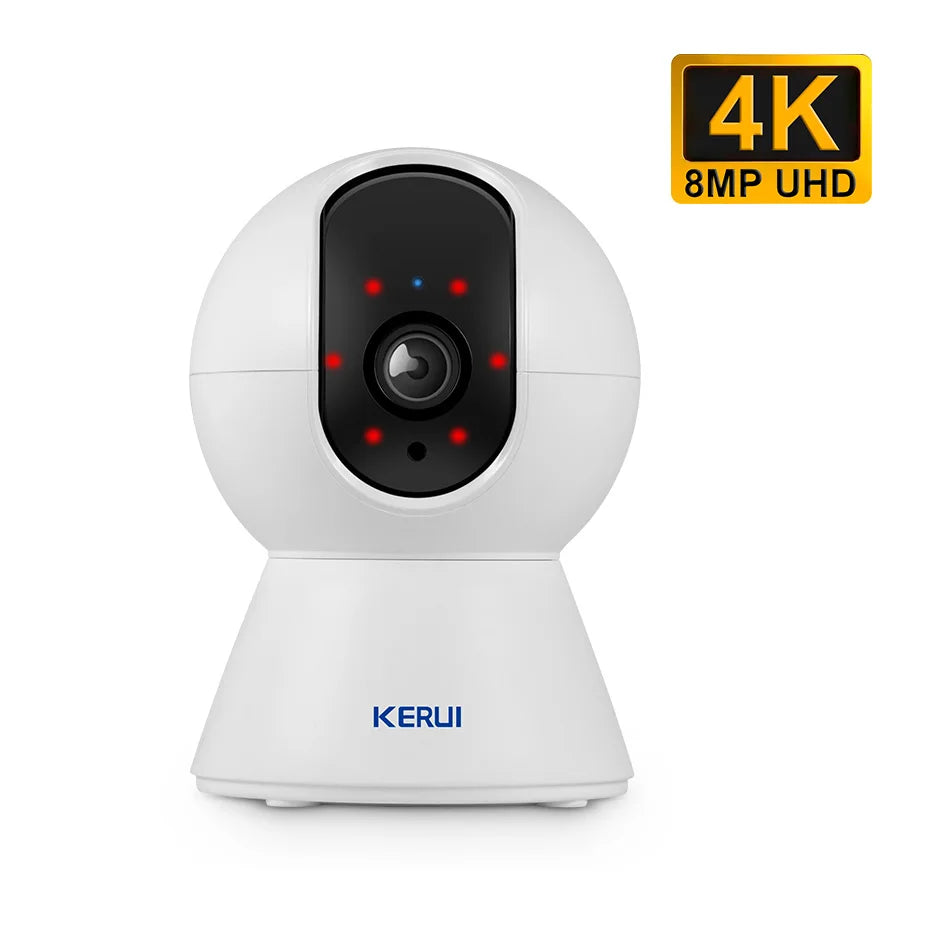 KERUI WiFi IP Pets Camera Home Security Dog Cats Camera Tuya Smart 4K 8MP HD Video Night Vision Surveillance AI Alerts Mini Cam