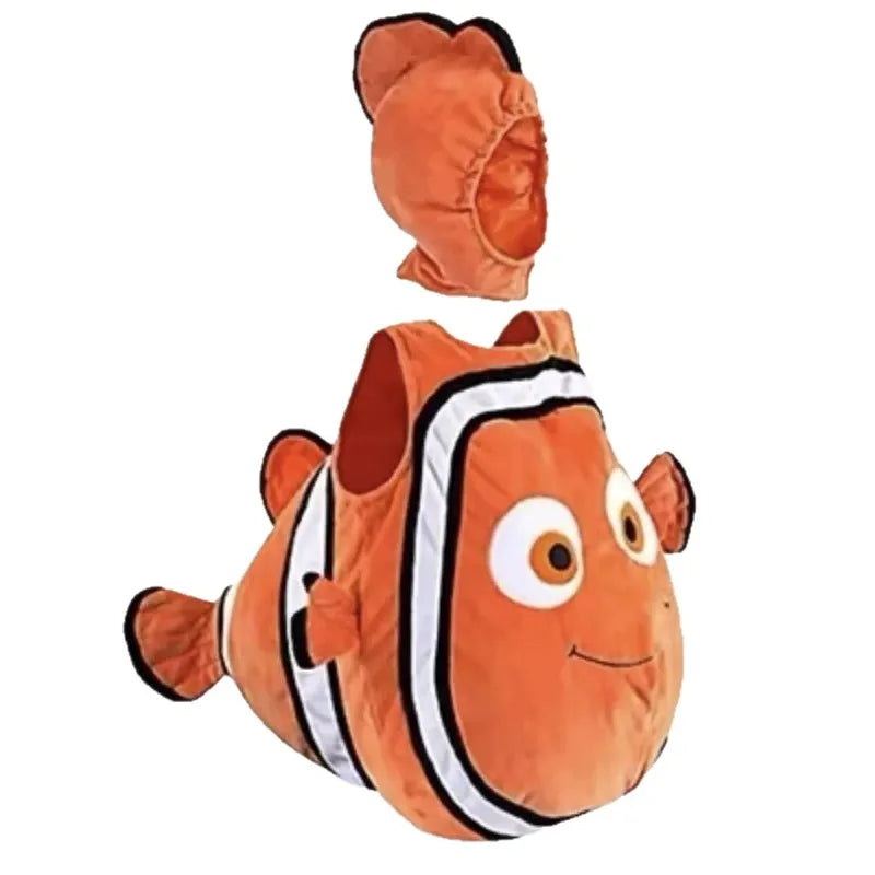 New Halloween Cosplay Costume Cartoon Animal Underwater Mobilization Nemo Clown Fish Jumpsuit Headgear Set for Adult Boys Girls