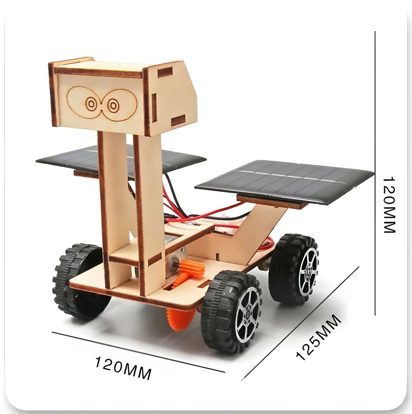 Solar-Powered Lunar Rover DIY 3D Wooden Puzzle Children's Hand-Assembled STEM Science Education Toy Fine Motor Skills Training