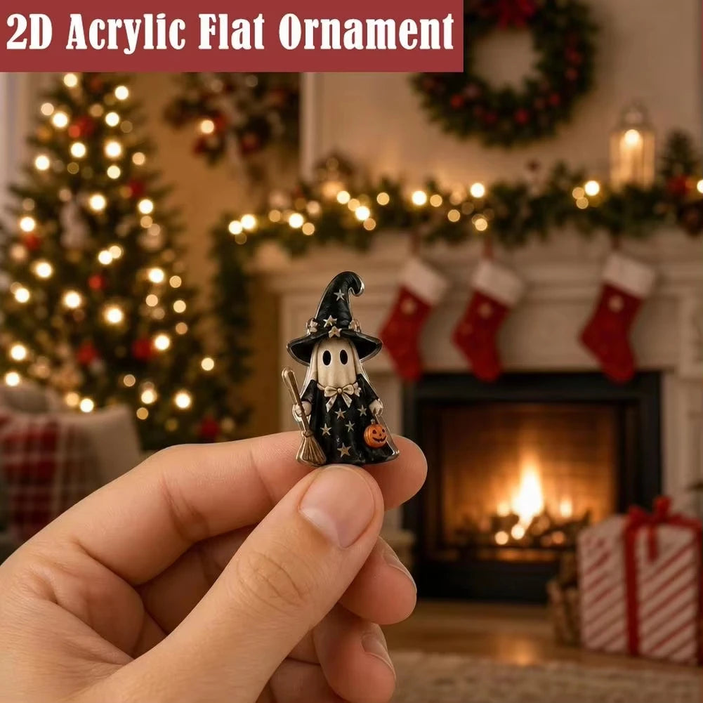 2026 Halloween Party Countdown Advent Calendar Pendant Decoration 2D Flat Luminous Ghost Christmas Decoration 24 Day Countdown