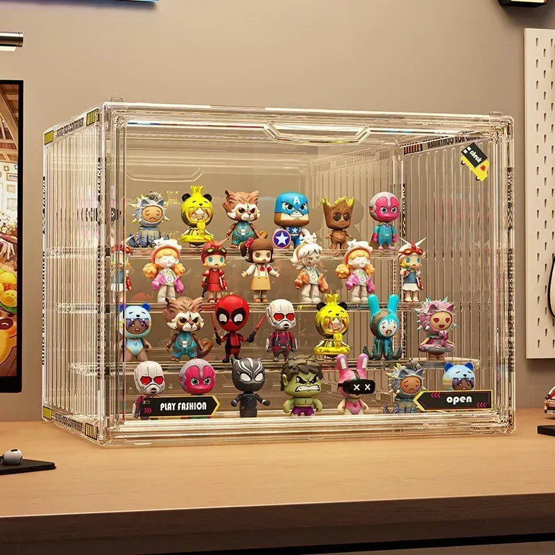 Large Containerized Designs Acrylic Organizer for Collectible Figures and Blind Box Toys Action Figures Desktop Organizers Box
