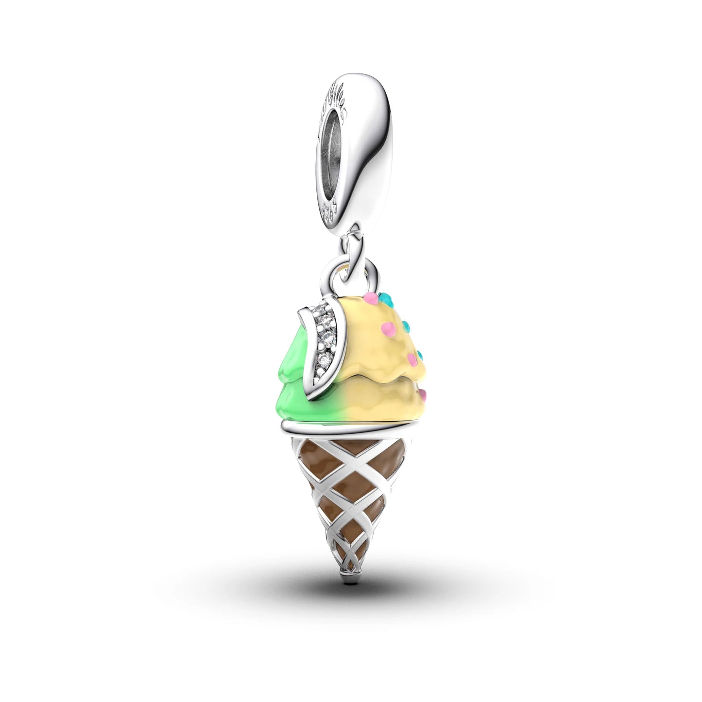 New S925 Sterling Silver Scoop Ice Cream Charms Pendant, DIY Beads for Original Bracelet Necklace Making Jewelry Gift for Women