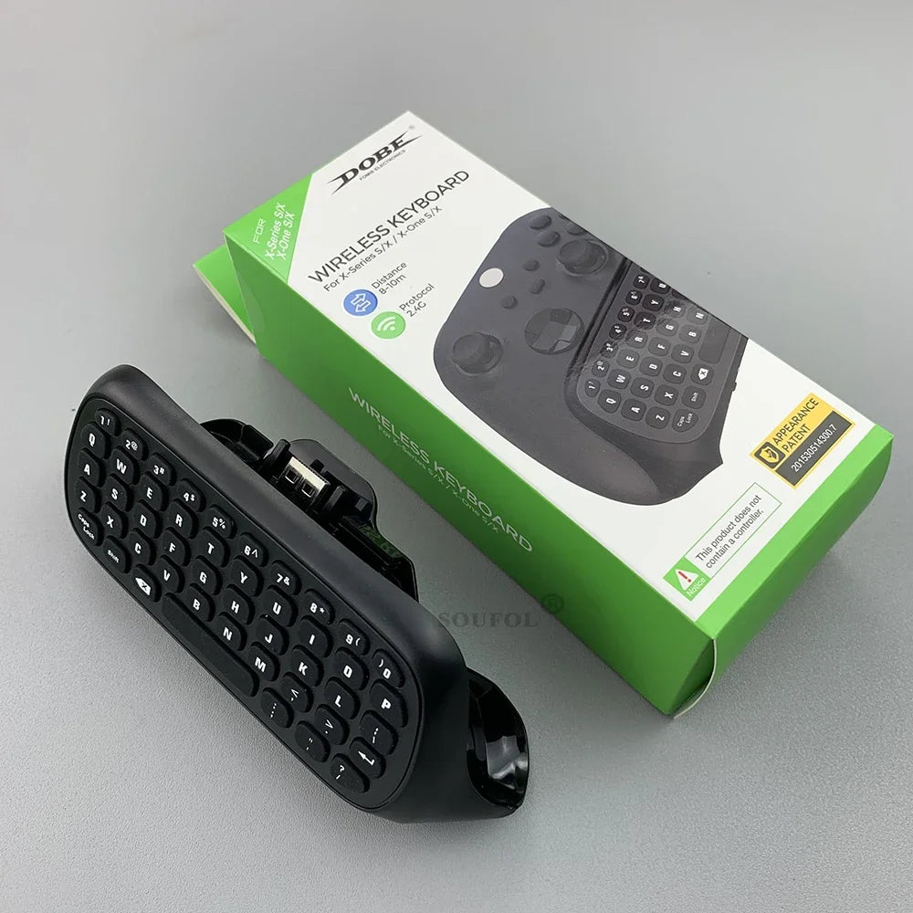 Wireless 2.4Ghz Mini Controller Keyboard Gaming Chatpad with Audio/Headset Jack for Xbox Series X/S Controller Accessories
