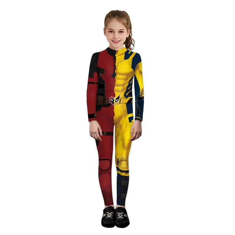 Halloween Hero Jumpsuits Carnival Boy Girl Cosplay Costume Stage Performance Bodysuit Carnival Halloween School Party Outfit