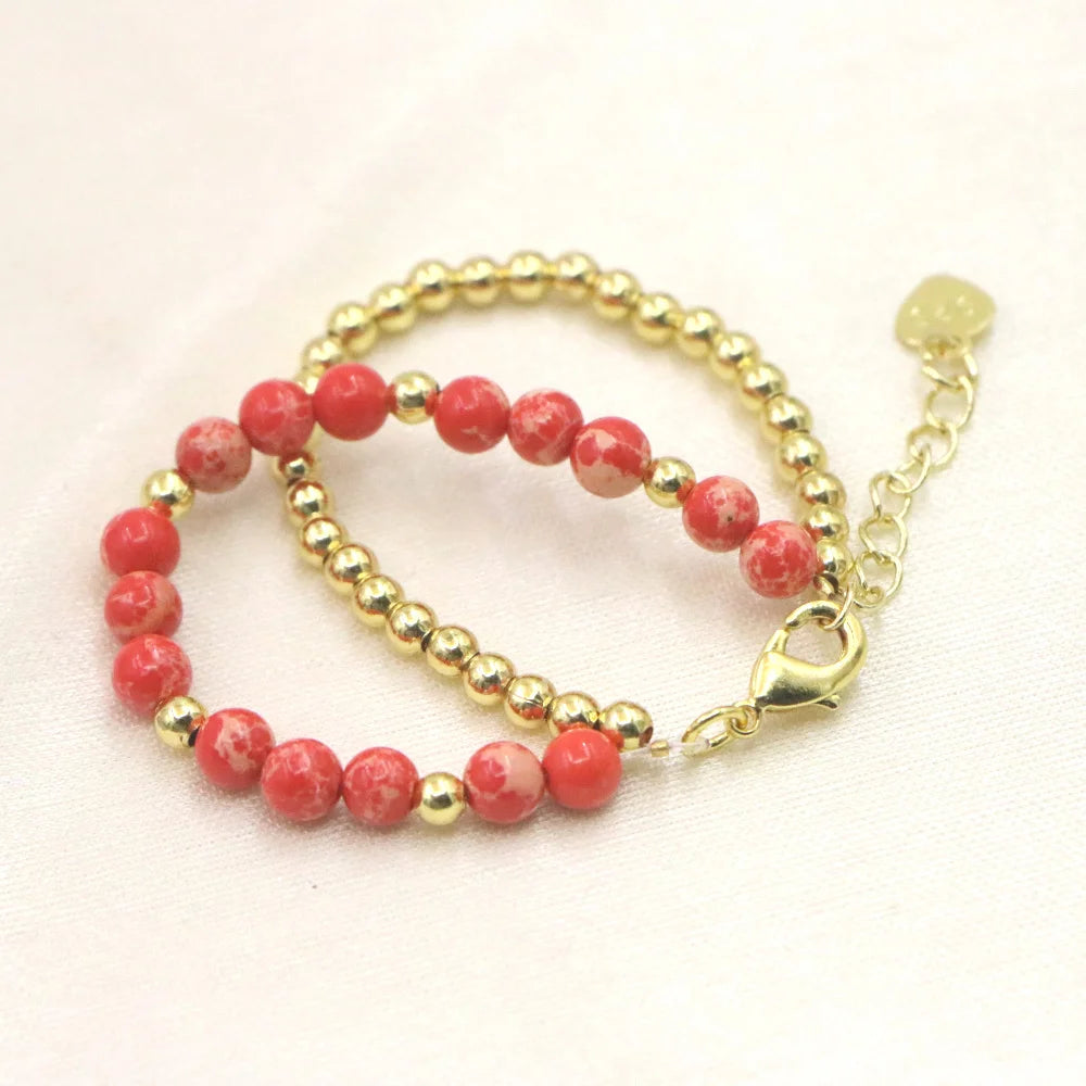Lovely Fashion Natural Stone Bead Bracelet Baby Girls Lobster Clasp Accessories Girls Yoga Christmas Wedding Gift Jewelry Charm