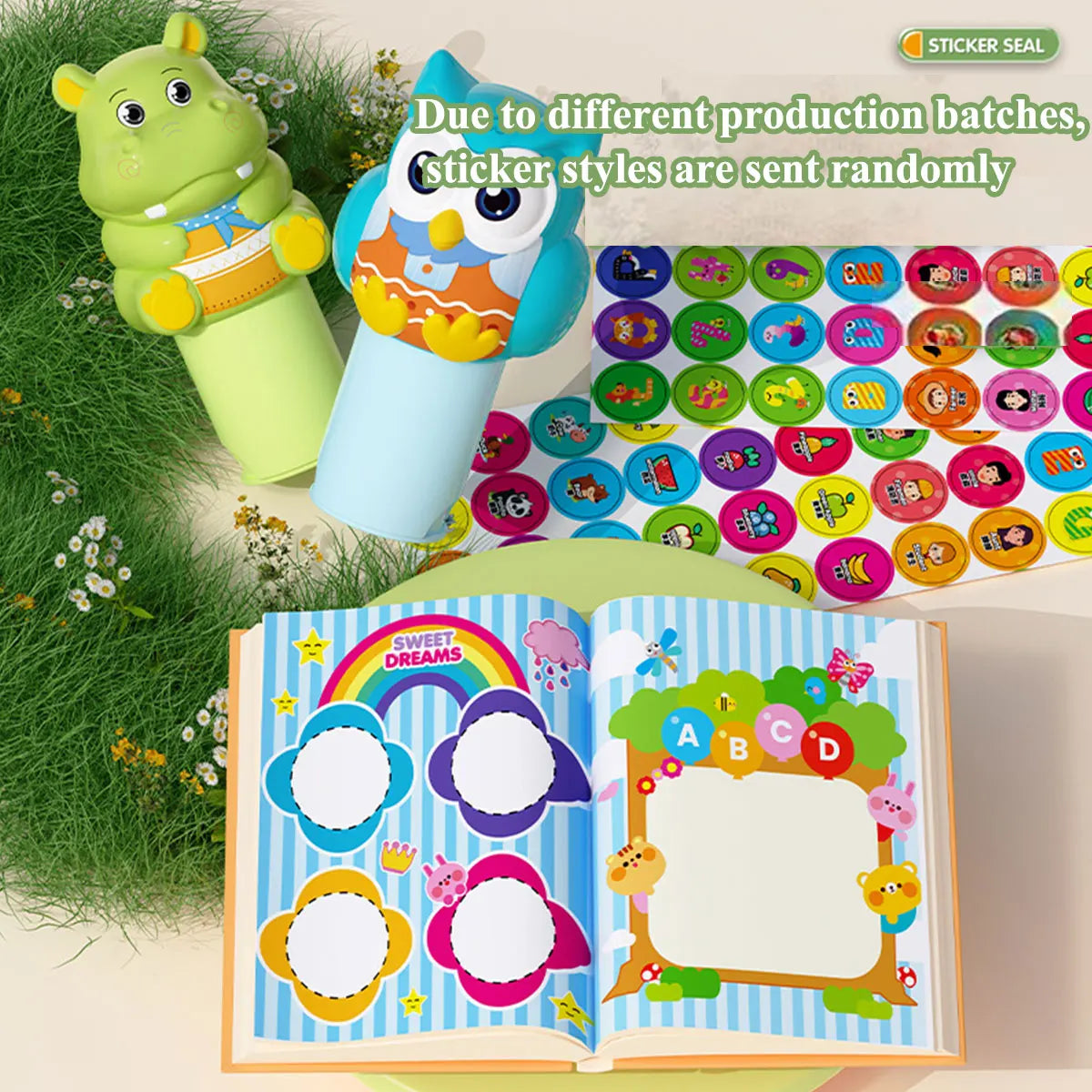 Children's Magic Seal Sticker with Picture Album&100s Stickers Kid DIY Painting Photo Decor Montessori Stamp Gift