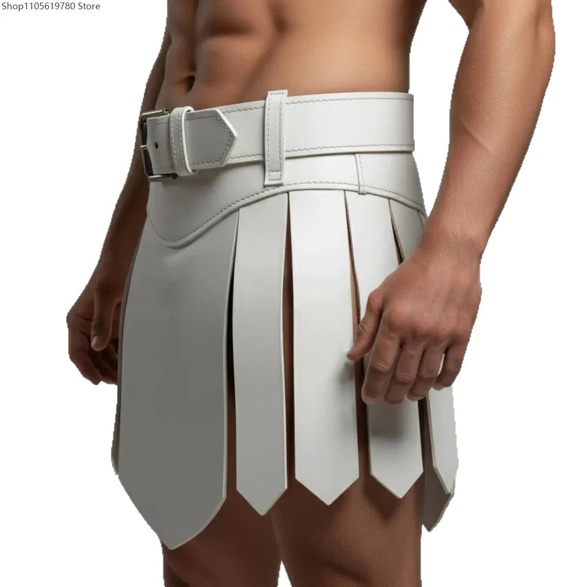 Men 2026 New Retro Leather Gladiator Skirt Cosplay Outfit For Roman Style Adult Halloween Masquerade Party Stage Costume