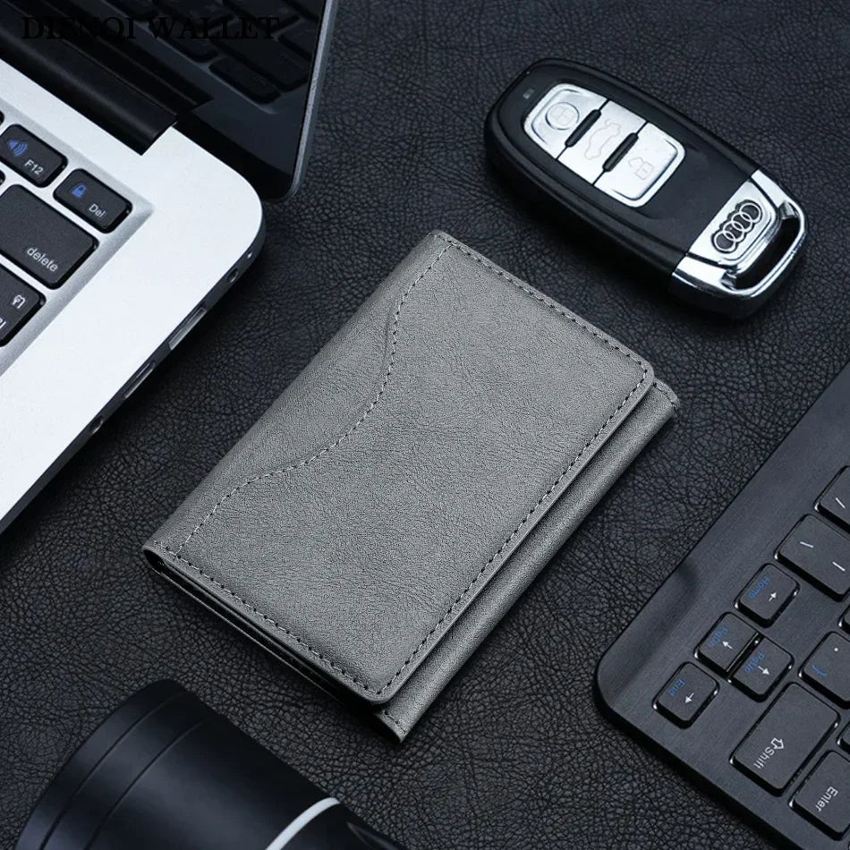 Men Magsafe Card Holder Unisex PU Leather Magnetic Cardholder Card Bag Wallet for Apple for Phone 16 15 14 13 12 Pro Max Mini
