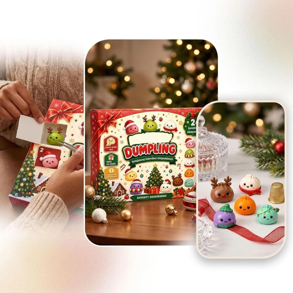 24-Day Christmas Dumpling Advent Calendar – Countdown Ornaments Gift Set