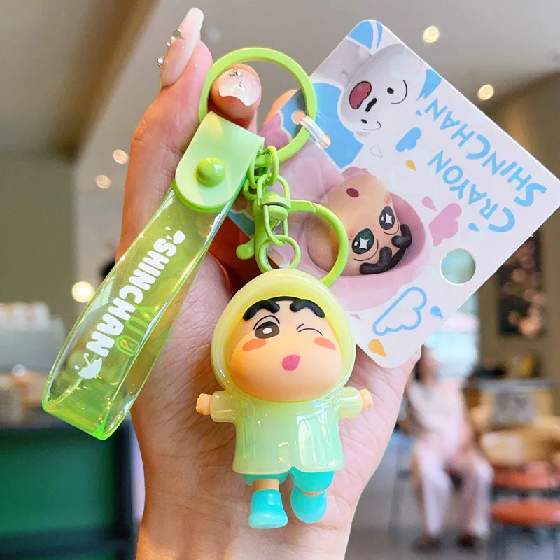 Kawaii Anime Crayon Shin-Chan Keychain Lovely Cartoon Car Key Ring Backpack Pendant Schoolbag Kids Charm Gifts for Friends