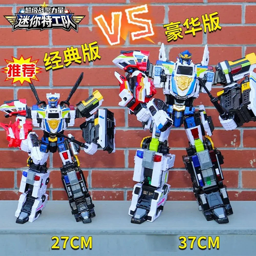 New MiniForce Super Cops JUSTICE TITAN 5-Vehicle Combine Transformation Robot Model Mini Force Deformation Action Figure Toys