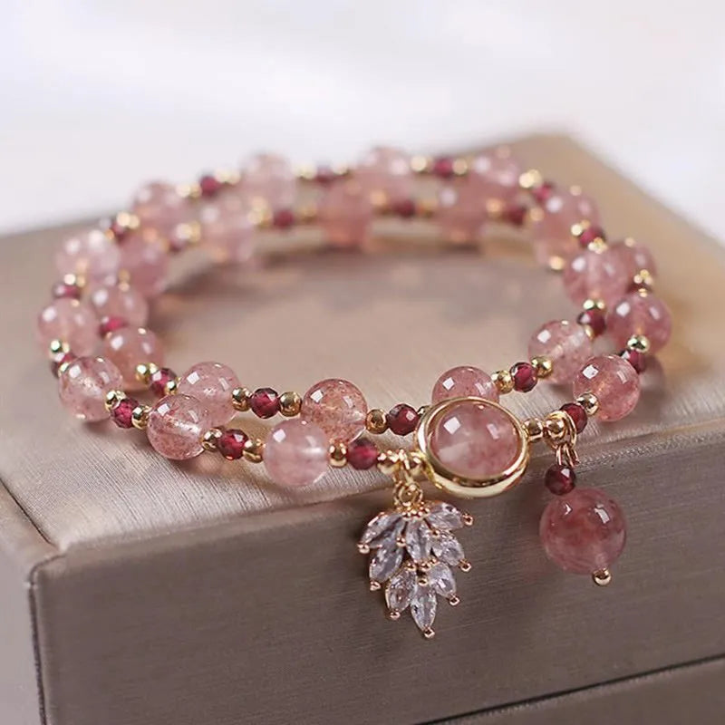 Stunning Natural Colorful Crystal Bracelet Women's Hand String with Safety Lock Multi Ayer Fine Jewelry for Girlfriend Best Gift