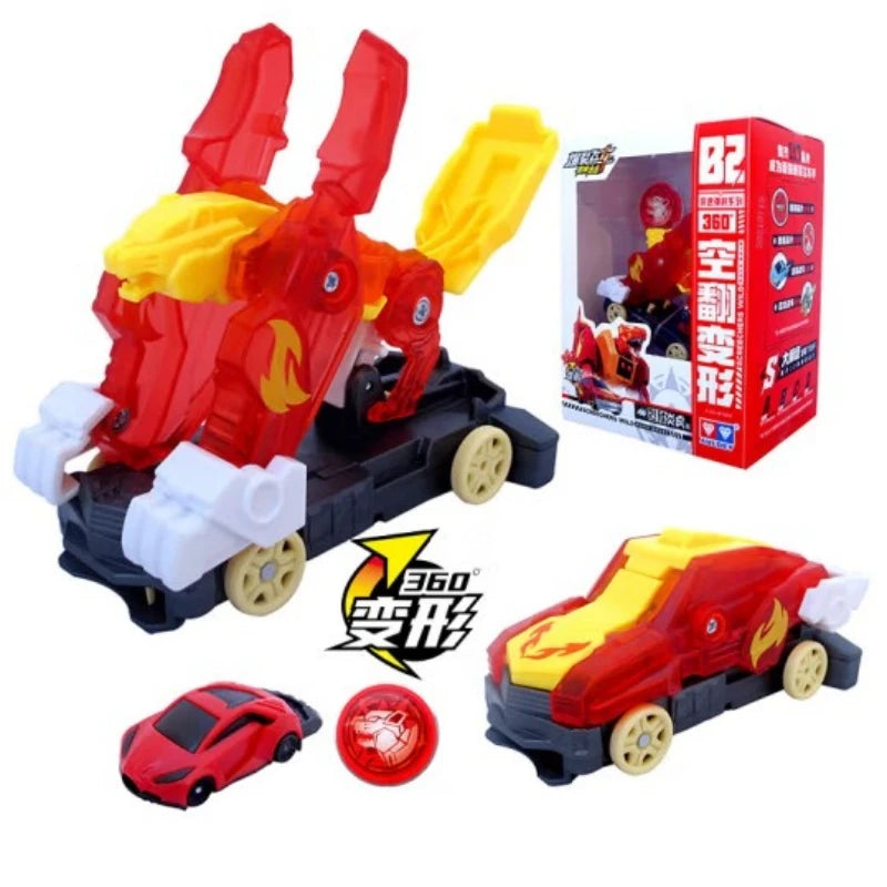 Transformation Anime Action Figure Robot Burst Deformation Car Screechers Wild ViolenceBeast 360° Flip Capture Chip Kids Toys