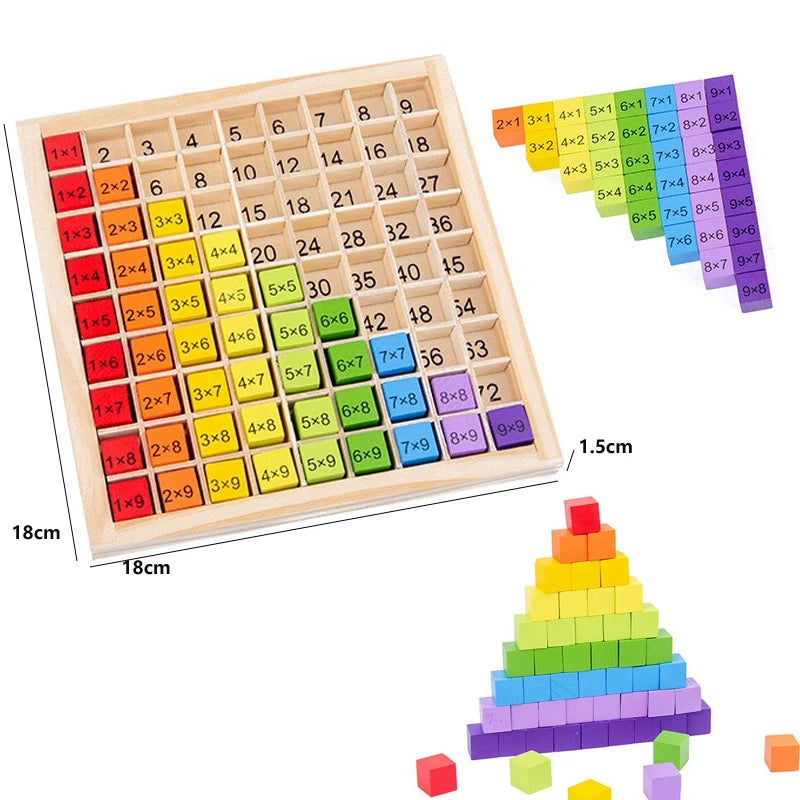 99 Multiplication Board Game Wooden Montessori Kids Learning Educational Toys Math Counting Hundred Board Interactive Thinking