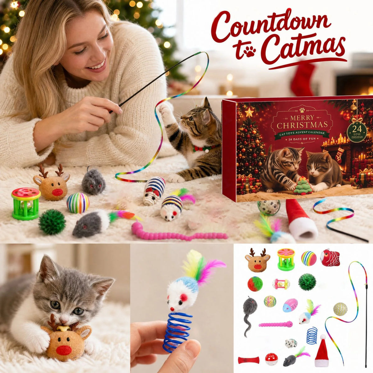 Cat Toys Christmas Advent Calendar – 24 Days of Surprises for Cats