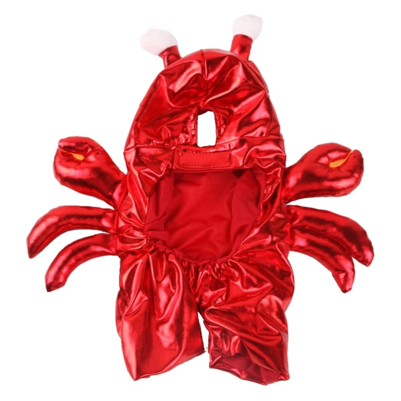 Crab Hoodie for Dogs – Warm Halloween Pet Costume for Small Breeds, S–XL